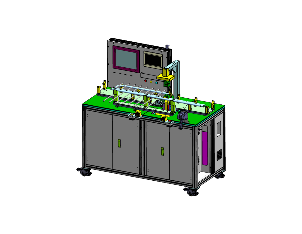 Multi pass metal pipe assembly inspection machine